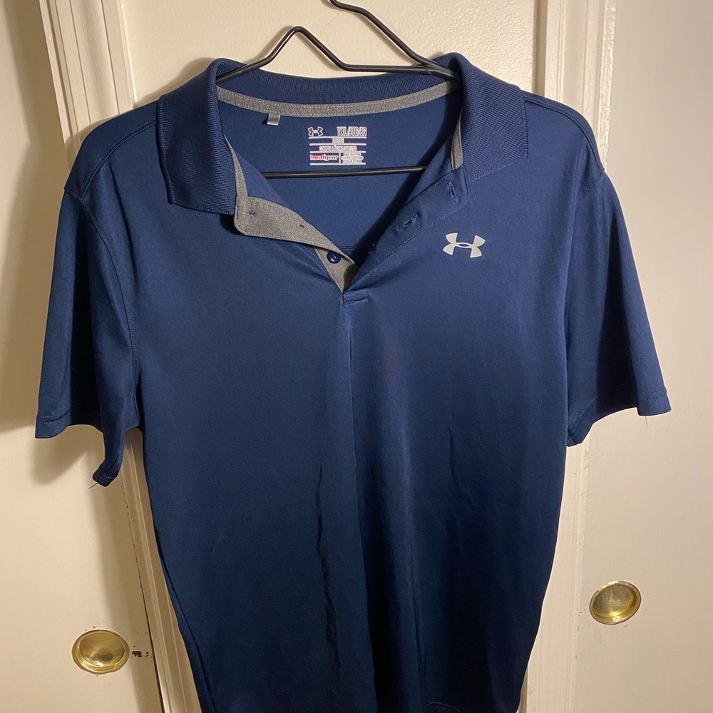 Gently used Navy Youth XL under armour polo